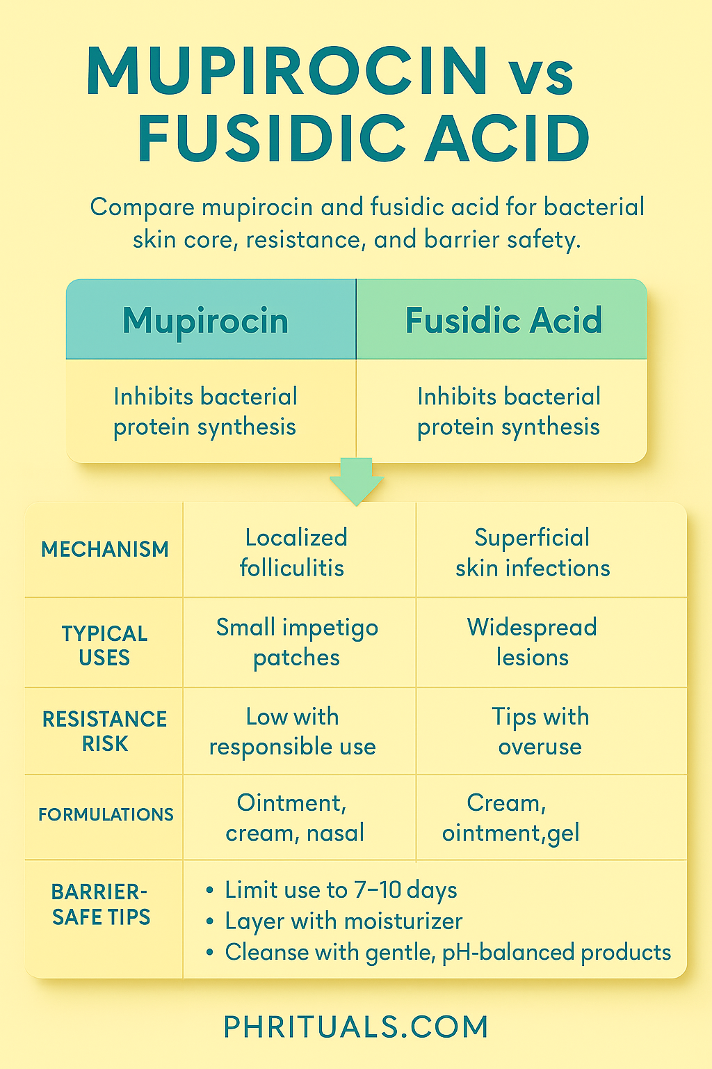 Mupirocin vs Fusidic Acid